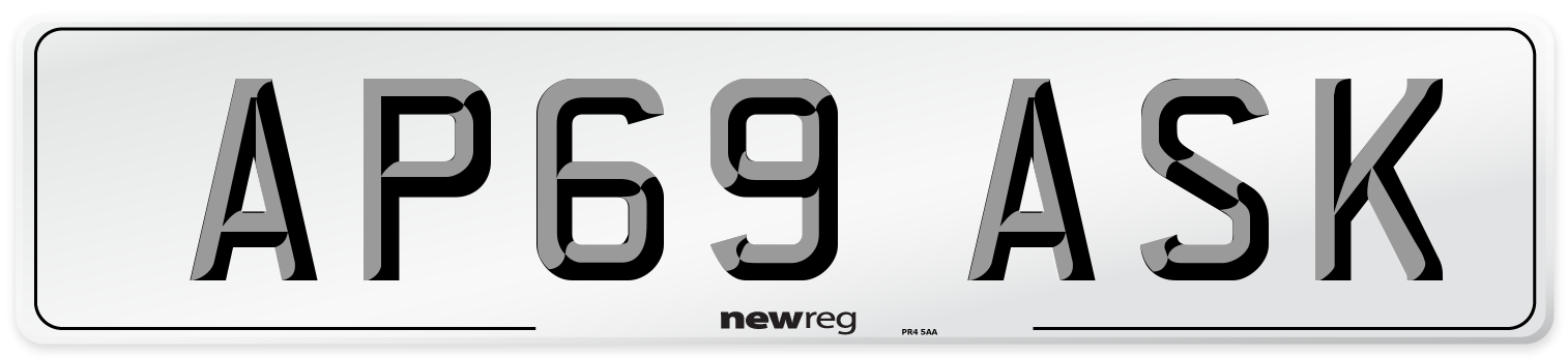 AP69 ASK Number Plate from New Reg